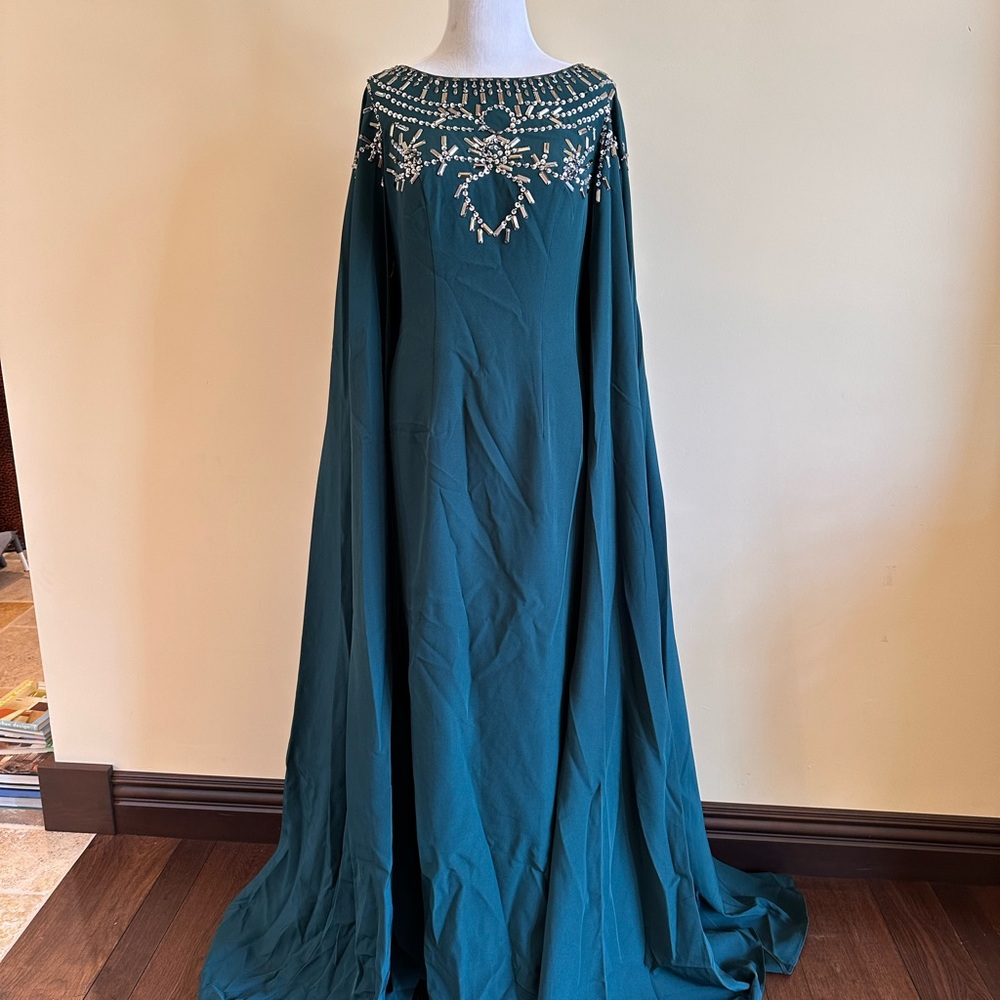 Elegant Teal Embellished Gown